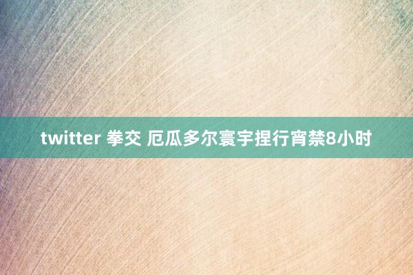 twitter 拳交 厄瓜多尔寰宇捏行宵禁8小时