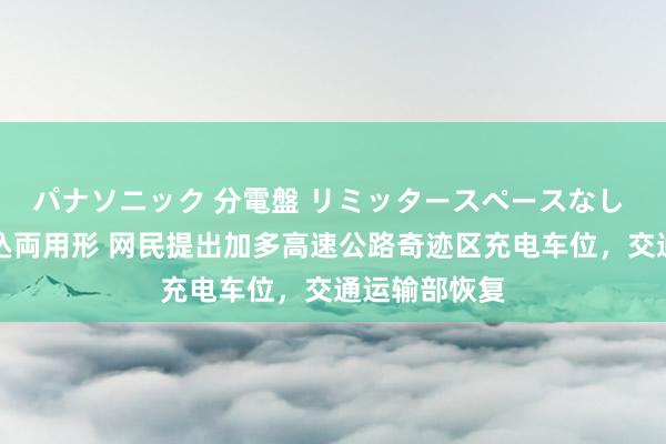 パナソニック 分電盤 リミッタースペースなし 露出・半埋込両用形 网民提出加多高速公路奇迹区充电车位，交通运输部恢复