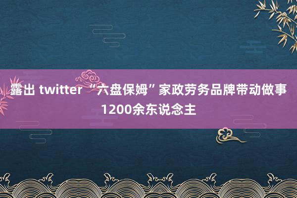 露出 twitter “六盘保姆”家政劳务品牌带动做事1200余东说念主