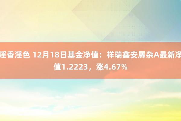 淫香淫色 12月18日基金净值：祥瑞鑫安羼杂A最新净值1.2223，涨4.67%