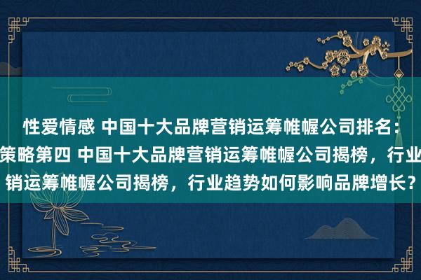 性爱情感 中国十大品牌营销运筹帷幄公司排名：华与华策略第三，行舟策略第四 中国十大品牌营销运筹帷幄公司揭榜，行业趋势如何影响品牌增长？