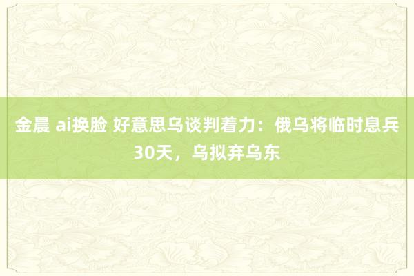 金晨 ai换脸 好意思乌谈判着力：俄乌将临时息兵30天，乌拟弃乌东