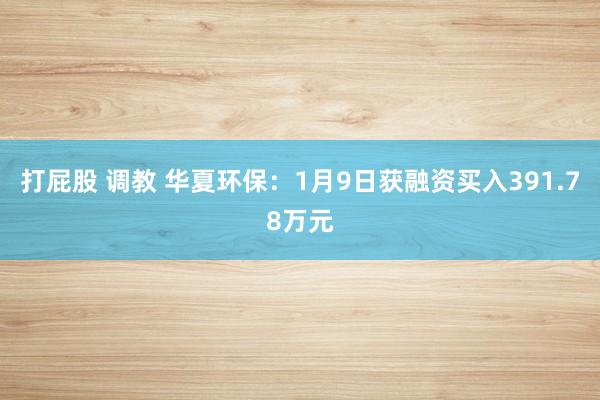 打屁股 调教 华夏环保：1月9日获融资买入391.78万元