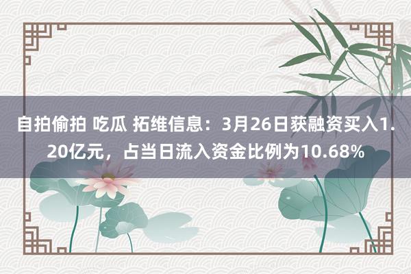 自拍偷拍 吃瓜 拓维信息：3月26日获融资买入1.20亿元，占当日流入资金比例为10.68%