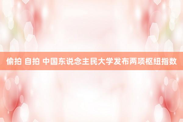 偷拍 自拍 中国东说念主民大学发布两项枢纽指数