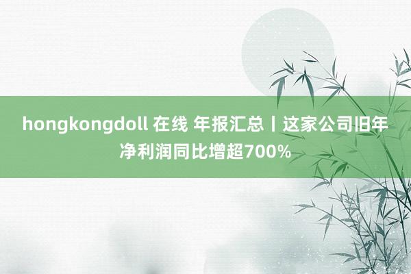 hongkongdoll 在线 年报汇总丨这家公司旧年净利润同比增超700%