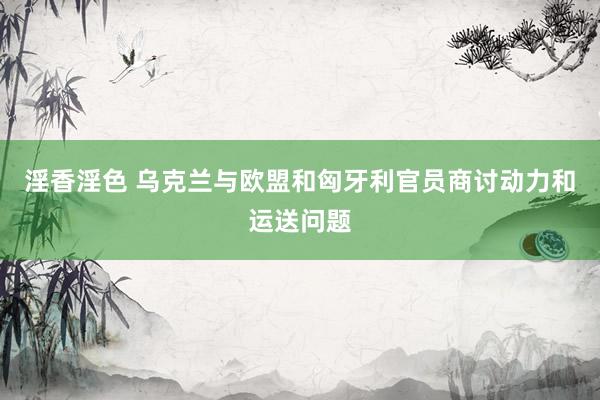 淫香淫色 乌克兰与欧盟和匈牙利官员商讨动力和运送问题