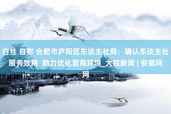 白丝 自慰 合肥市庐阳区东谈主社局：确认东谈主社服务效用  助力优化营商环境_大皖新闻 | 安徽网